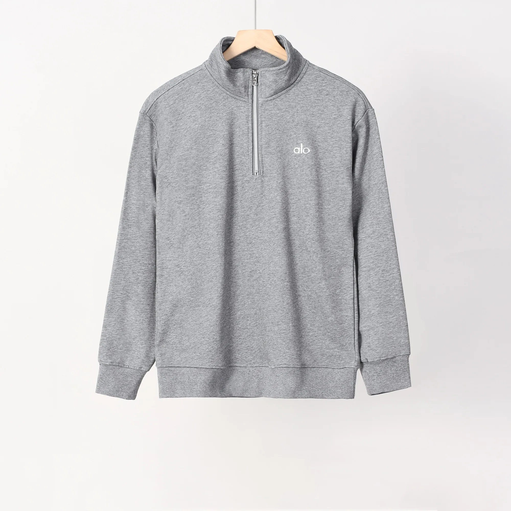 P210 606#alo half-pull stand-up collar sweatshirt Color: Black Gray Royal Blue Size: M-XXL Fabric: 350g cotton terry